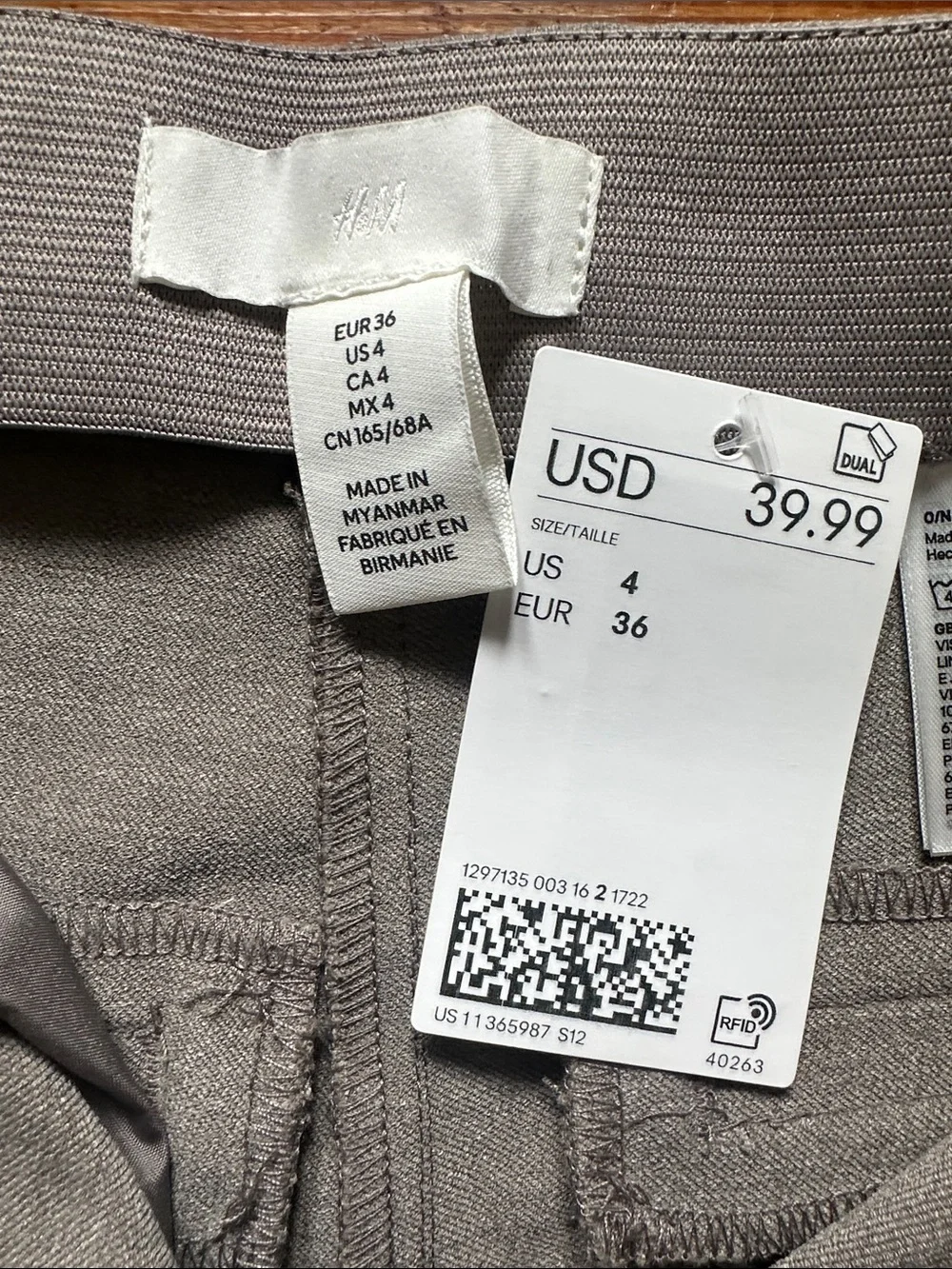 H&M Taupe Gray Casual Trousers - Picture 2 of 3